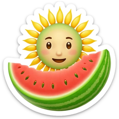 Melon sun splitting open sticker