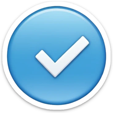 The blue check mark and the check mark itself should be in the middle without shadows.  sticker