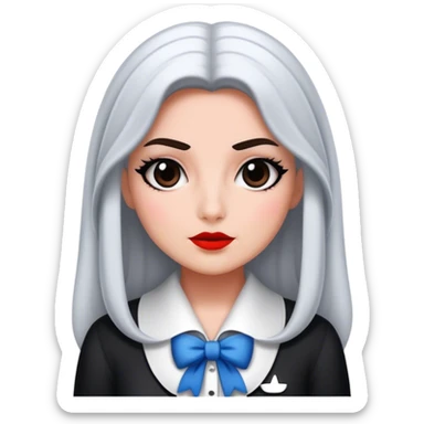 Pretty woman dressed as Wednesday  sticker