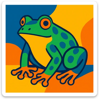 vibrant toon style frog sticker