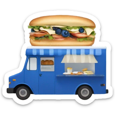 Food truck selling blueberries sandwiches  sticker