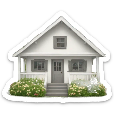 White cottage  sticker