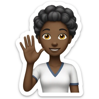 Black girl waving hand goodbye  sticker