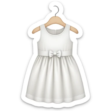White dress for children on clothes hanger sticker