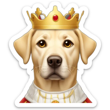 male blonde labrador in king outfit sticker