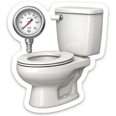 toilet with big pressure gauge sticker