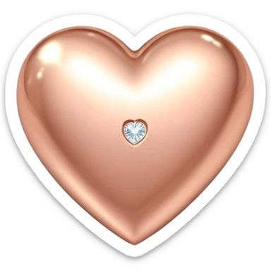 Sparkling rose gold heart with tiny diamond accents sticker