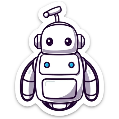 shiny pink robot sticker