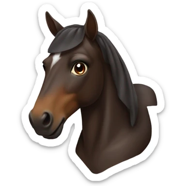 dark brown Horse wearing ear bonnet sticker