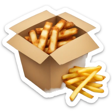 Food takeaway box of kebab with fries sticker