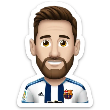 lionel messi canoso, barba blanca larga, un lunar grande en la punta de la nariz sticker