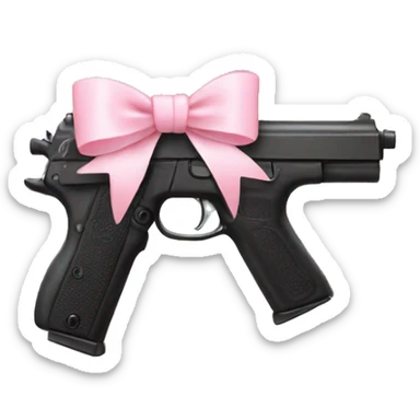 Gun with a light pink bow sticker