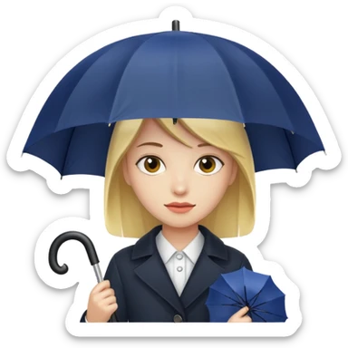 a person holding an umbrella sticker