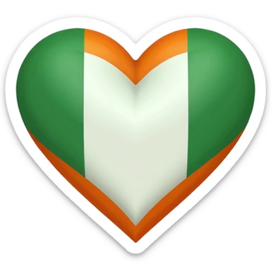 irish flag heart  sticker