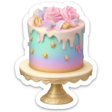 Fairy pastel cake sticker