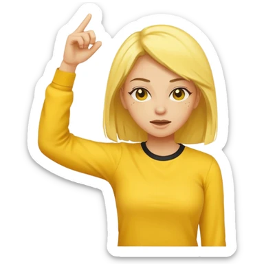 Dabbing women with yellow skin tone sticker