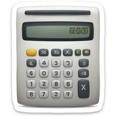 old calculator with a beard sticker