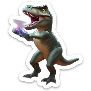 Trex shooting laser beams sticker