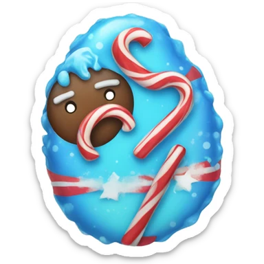 blue christmas candy sticker