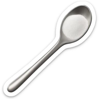 Spoon with powder sticker