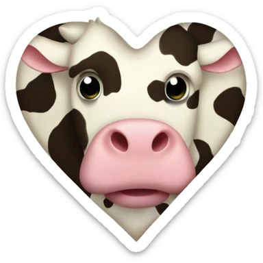 Cow print heart sticker