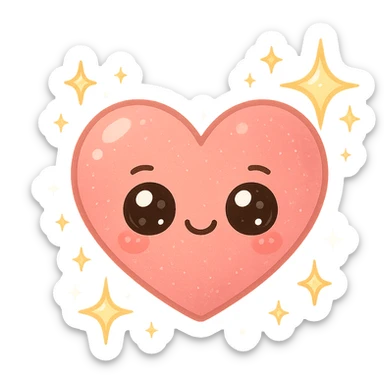 kawaii style sparkling heart sticker