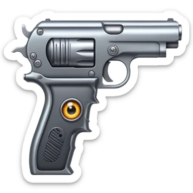 gun with eyes sticker