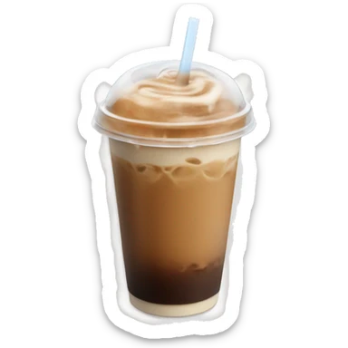 a really cool brown and white iced coffee  sticker