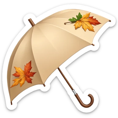 Beige Cozy umbrella autumn sticker