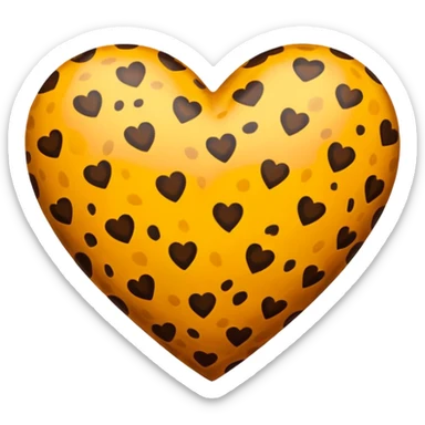 Cheetah print heart sticker
