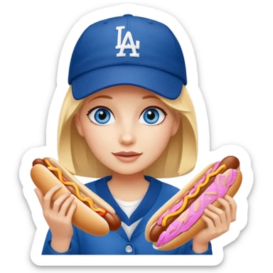 Blue eyed girl at dodgers game sticker