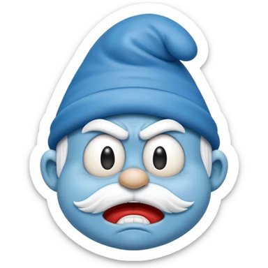 angry smurf  sticker