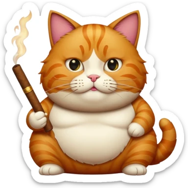 Fat cat and cigar sticker