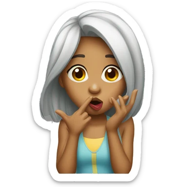 A girl blowing a kiss sticker