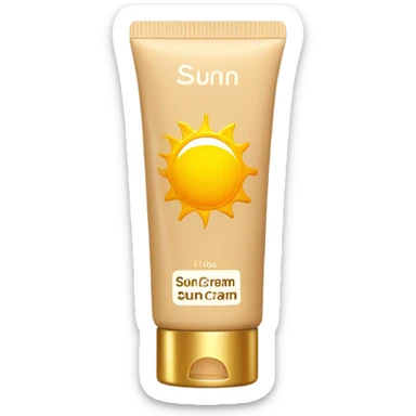 Beige and gold sun cream sticker