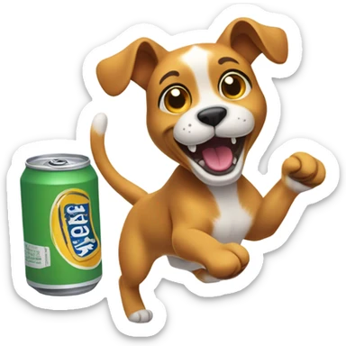 Funny animal running with sneakers on holding a beer in its hand  sticker