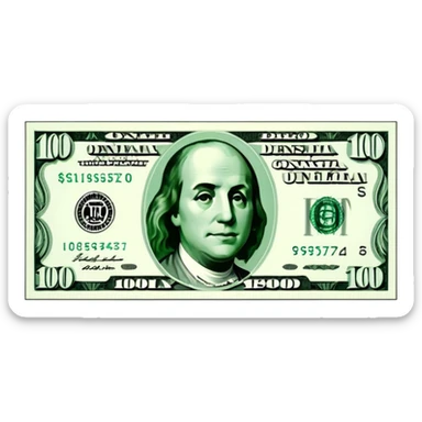 100 dollar bill sticker