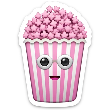 pink popcorn with cinema tickets sticker