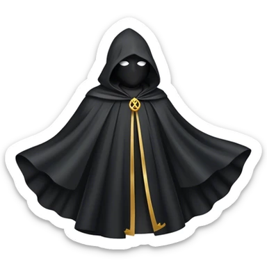 A black cloak floating in the air, without a person sticker