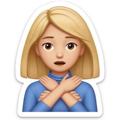 girl with hands on neck crossed like she is choking sticker