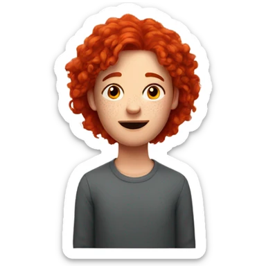 Redhead with freckles  sticker