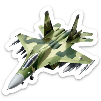 SU-35 Jet - Sukhoi (Model Year: 2020) (Iconic colour: Camouflage green) sticker