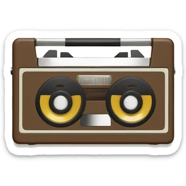 vintage brown cassette for tape recorder sticker