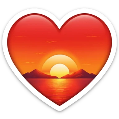 Sunset heart sticker