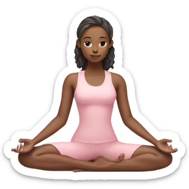 yoga girl in lotus pose wearing a pastel pink yoga set  sticker