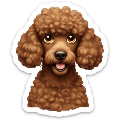 Brown mad poodle  sticker