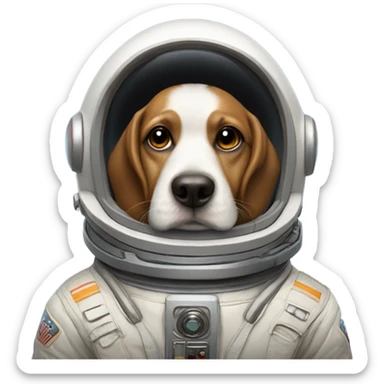 Dog flying spaceship sticker