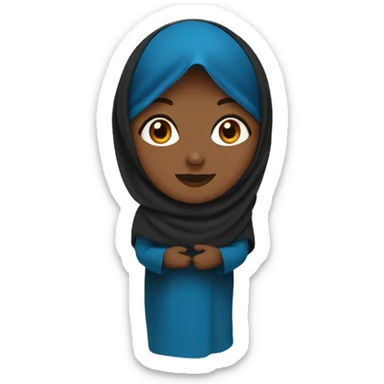 Brown Muslimah with blue niqab sticker