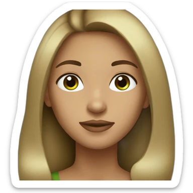 Woman Latina with long hair brown and green eyes  sticker