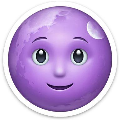 realistic Light purple moon sticker